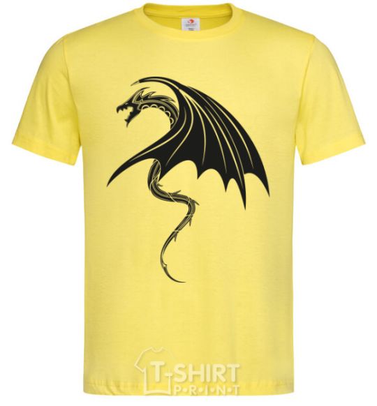 Мужская футболка Angry black dragon Лимонный фото