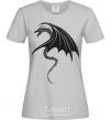 Women's T-shirt Angry black dragon grey фото