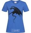 Women's T-shirt Angry black dragon royal-blue фото
