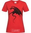 Женская футболка Angry black dragon Красный фото
