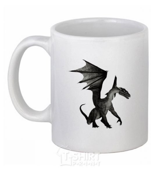 Ceramic mug Old dragon White фото