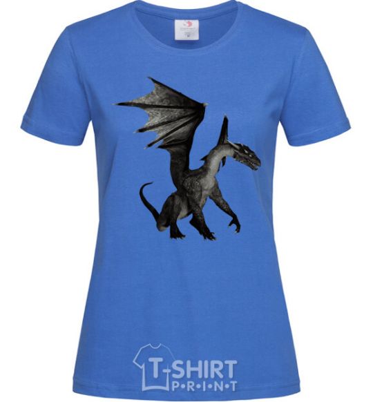 Women's T-shirt Old dragon royal-blue фото