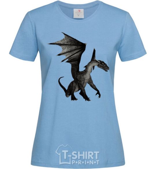 Women's T-shirt Old dragon sky-blue фото