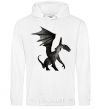 Men`s hoodie Old dragon White фото