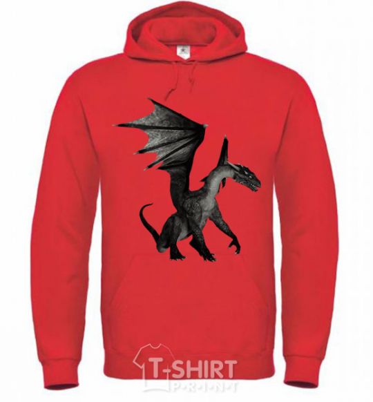 Men`s hoodie Old dragon bright-red фото