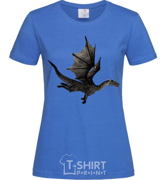 Женская футболка Old flying dragon Ярко-синий фото