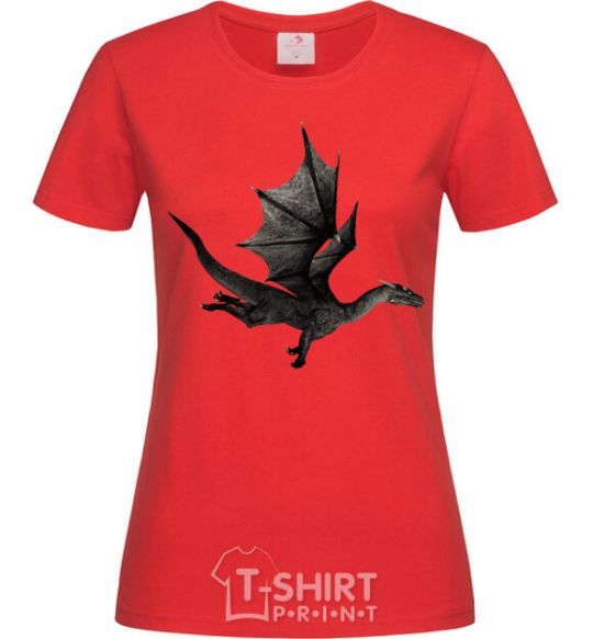 Женская футболка Old flying dragon Красный фото