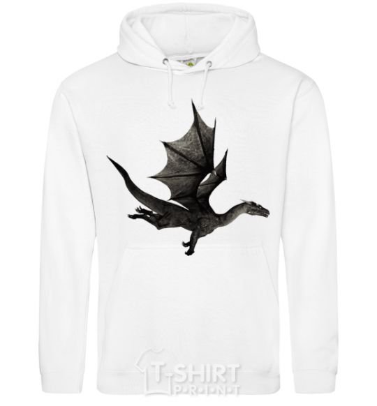 Men`s hoodie Old flying dragon White фото