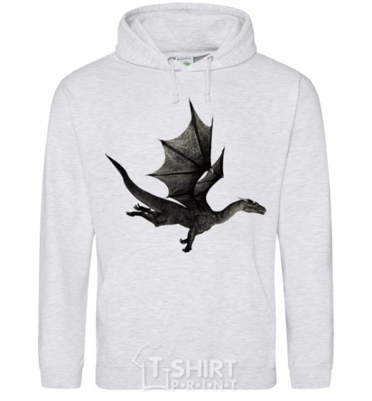 Men`s hoodie Old flying dragon sport-grey фото