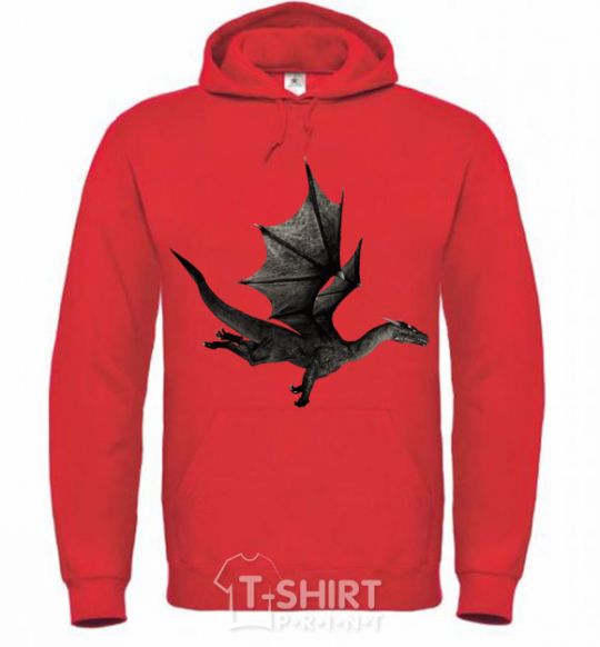 Men`s hoodie Old flying dragon bright-red фото
