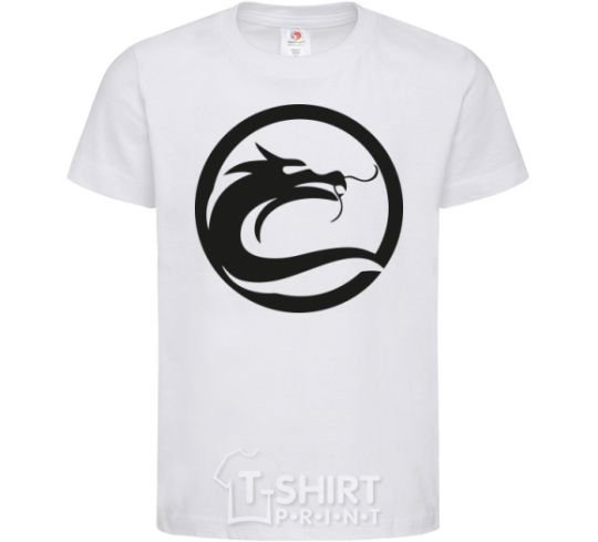 Детская футболка Круг с драконом Белый фото