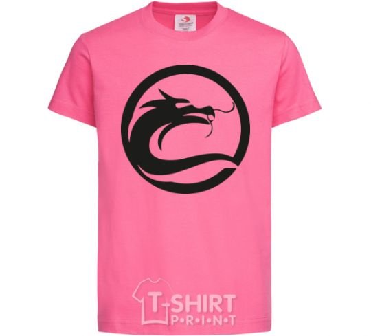 Детская футболка Круг с драконом Ярко-розовый фото