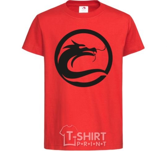 Kids T-shirt The circle with the dragon red фото