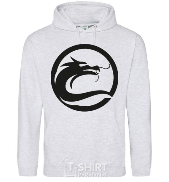 Men`s hoodie The circle with the dragon sport-grey фото