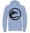 Men`s hoodie The circle with the dragon sky-blue фото