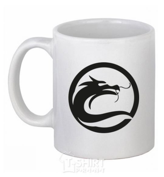 Ceramic mug The circle with the dragon White фото