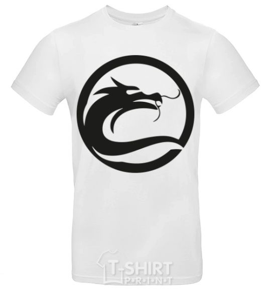 Men's T-Shirt The circle with the dragon White фото