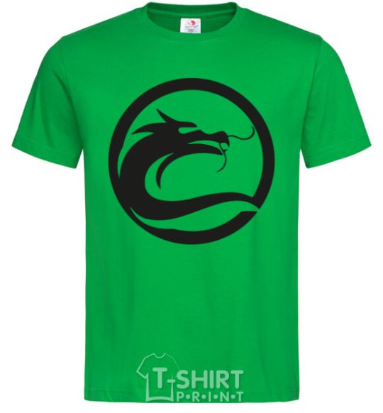 Мужская футболка Круг с драконом Зеленый фото