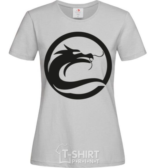 Женская футболка Круг с драконом Серый фото