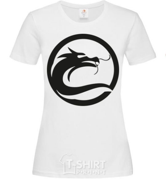 Women's T-shirt The circle with the dragon White фото