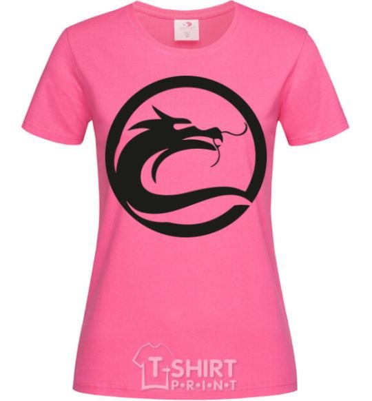 Женская футболка Круг с драконом Ярко-розовый фото
