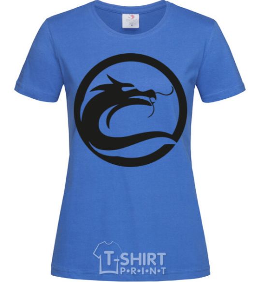 Women's T-shirt The circle with the dragon royal-blue фото