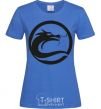 Women's T-shirt The circle with the dragon royal-blue фото