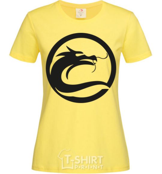 Women's T-shirt The circle with the dragon cornsilk фото