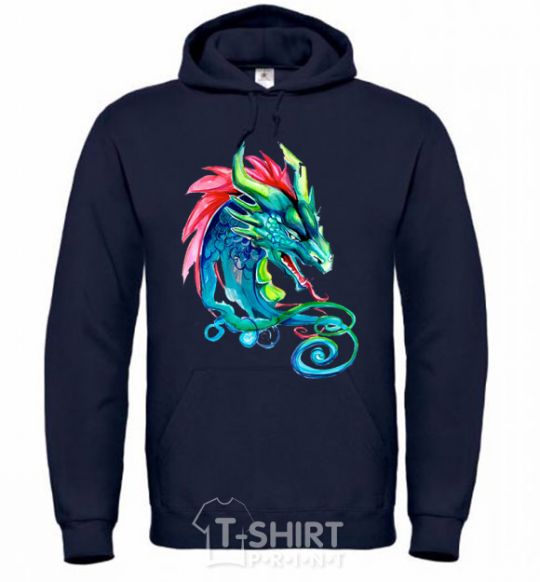 Men`s hoodie Pastel dragon navy-blue фото