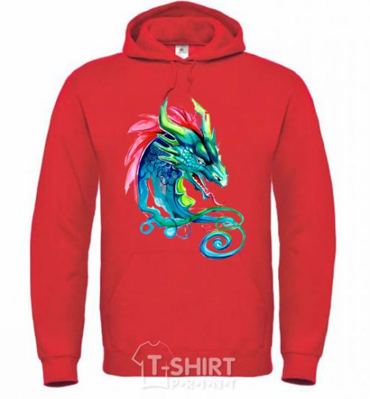 Men`s hoodie Pastel dragon bright-red фото
