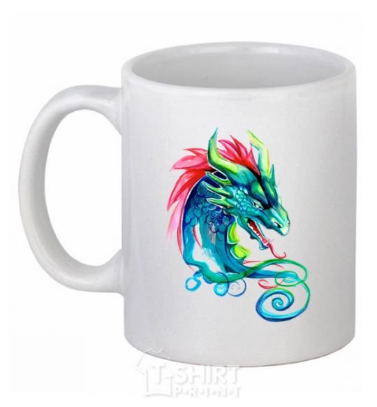 Ceramic mug Pastel dragon White фото
