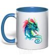 Чашка с цветной ручкой Pastel dragon Ярко-синий фото