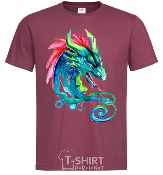 Мужская футболка Pastel dragon Бордовый фото