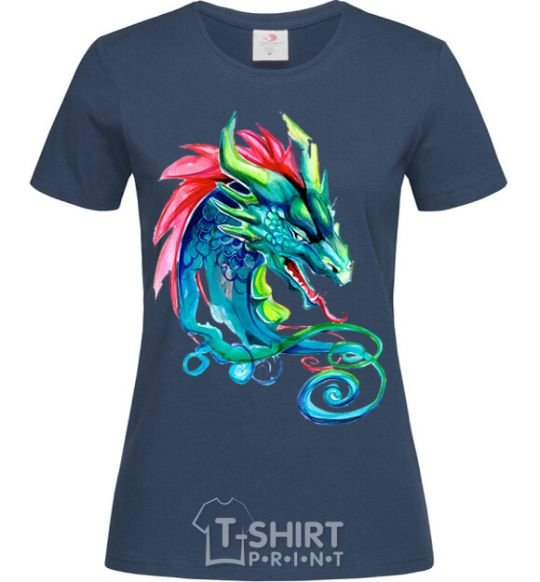 Женская футболка Pastel dragon Темно-синий фото