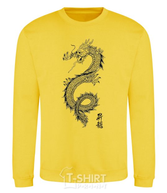 Sweatshirt Japan dragon yellow фото