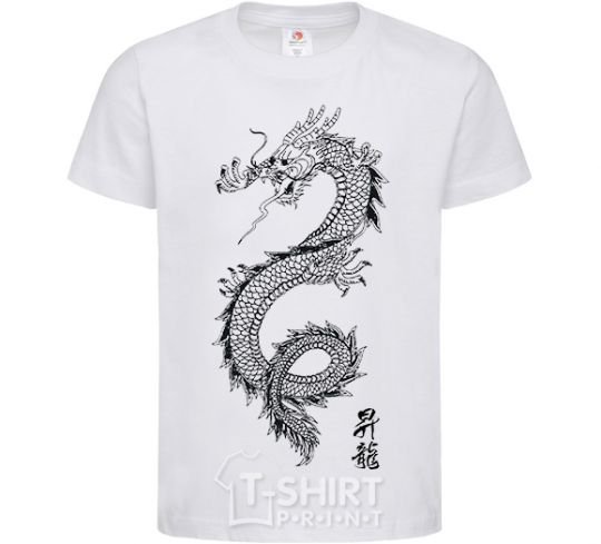 Kids T-shirt Japan dragon White фото