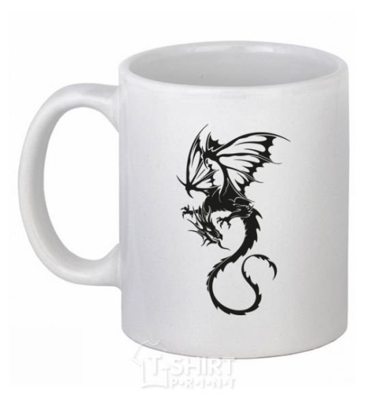 Ceramic mug Dragon fly White фото