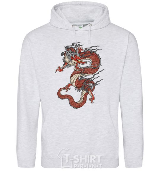 Men`s hoodie Dragon цветной sport-grey фото