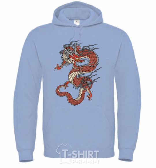 Men`s hoodie Dragon цветной sky-blue фото