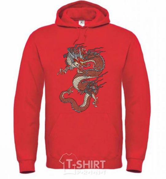 Мужская толстовка (худи) Dragon цветной Ярко-красный фото