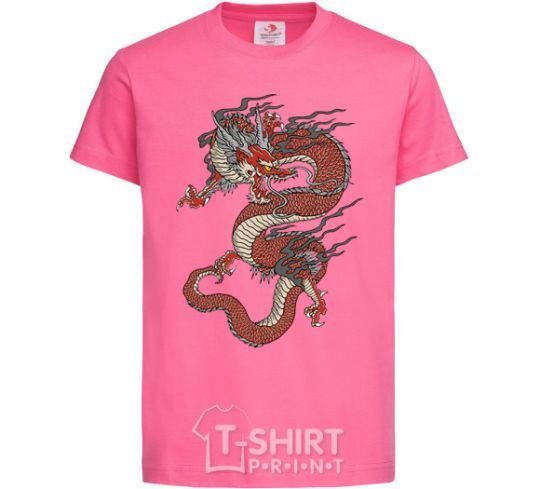 Детская футболка Dragon цветной Ярко-розовый фото