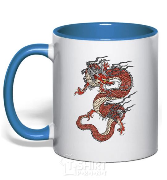 Mug with a colored handle Dragon цветной royal-blue фото