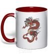 Mug with a colored handle Dragon цветной red фото