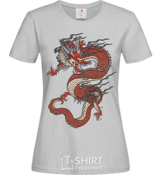 Women's T-shirt Dragon цветной grey фото