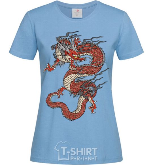 Women's T-shirt Dragon цветной sky-blue фото