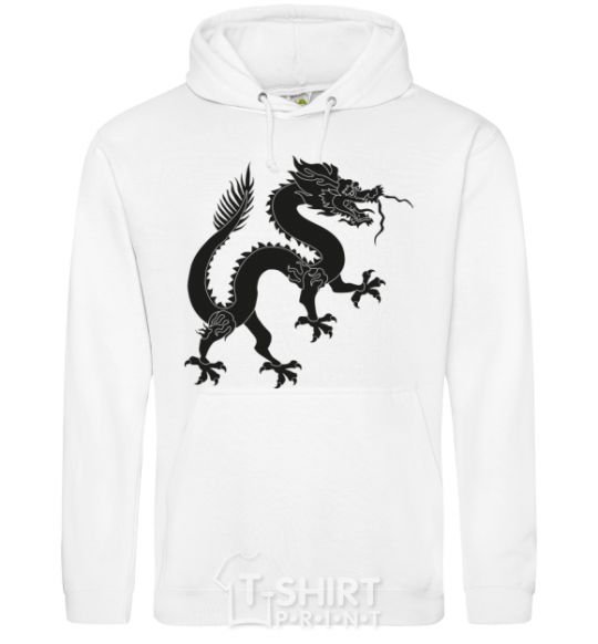 Men`s hoodie Dragon smile White фото