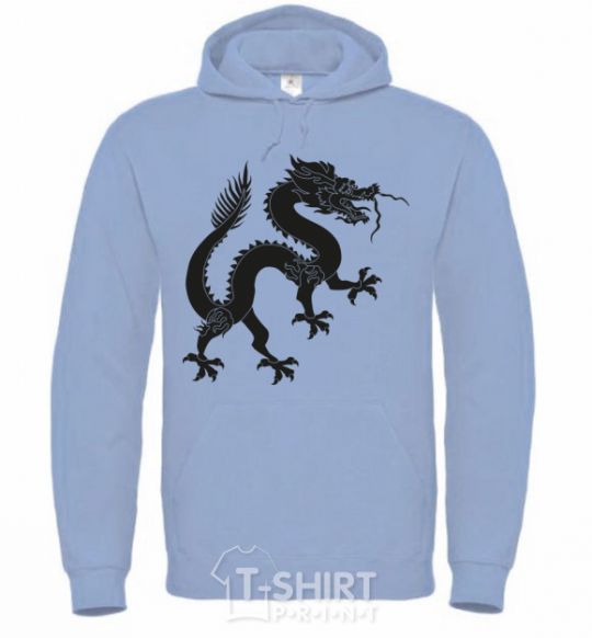 Men`s hoodie Dragon smile sky-blue фото