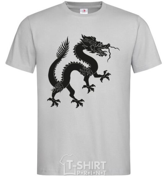 Men's T-Shirt Dragon smile grey фото