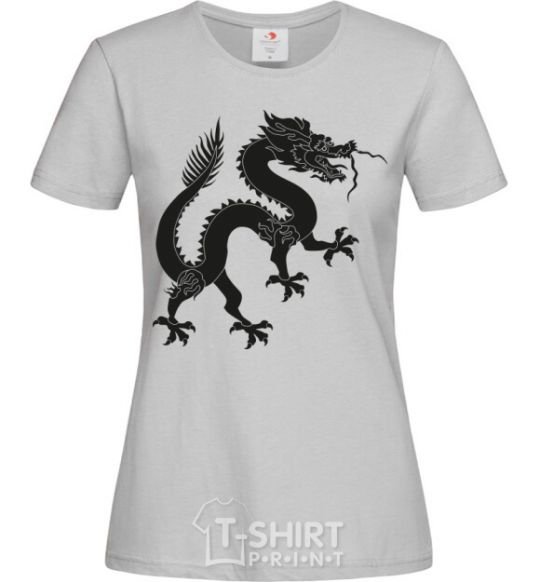 Women's T-shirt Dragon smile grey фото