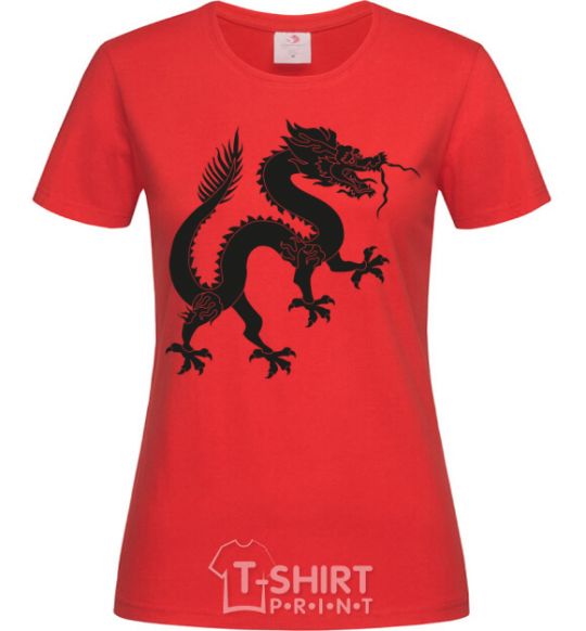 Women's T-shirt Dragon smile red фото